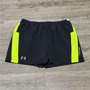 Under Armour Women’s Black Shorts with Neon Yellow Side Panels